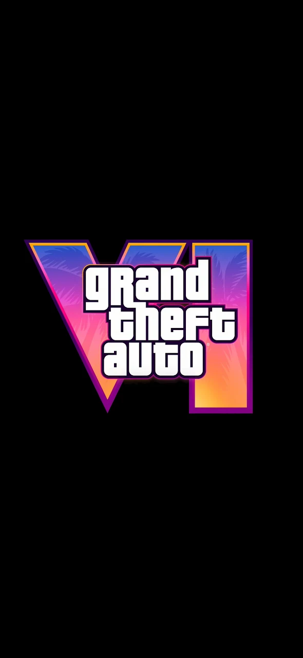 Grand Theft Auto Vi, Gta 6, Black, Logo Full HD iPhone Phone Wallpaper