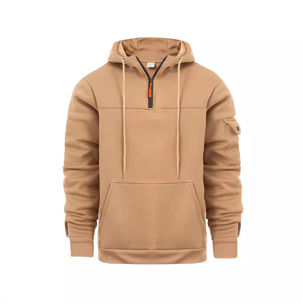 Lässiger Kapuzenpullover mit Halbreißverschluss