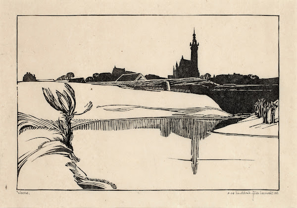 Zicht op Veere vanuit het Dijkhuis 1926