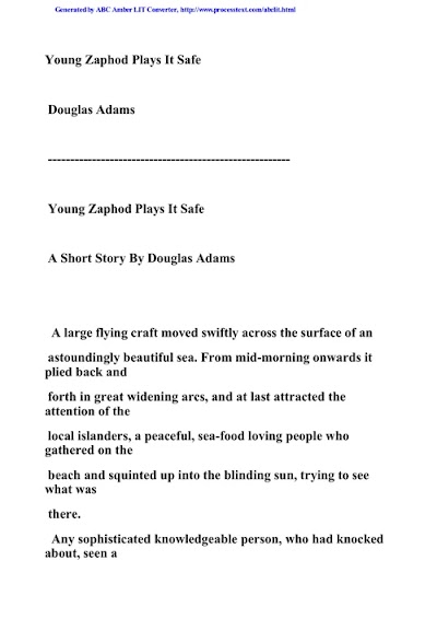 Adams, Douglas HH Young Zaphod Plays It Safe