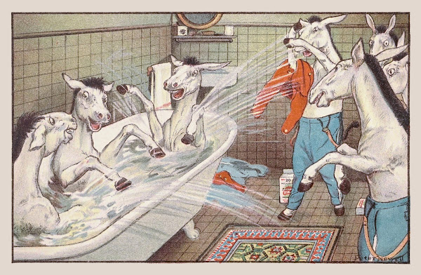 And three or four with hearty cheer jumped in like folly frogs 1904