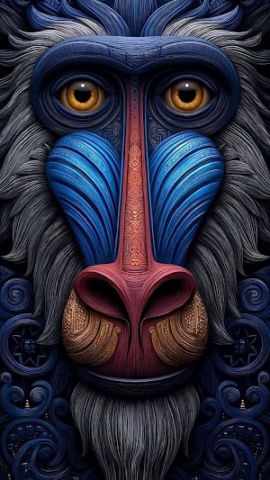 Monkey Face Digital Art Picture