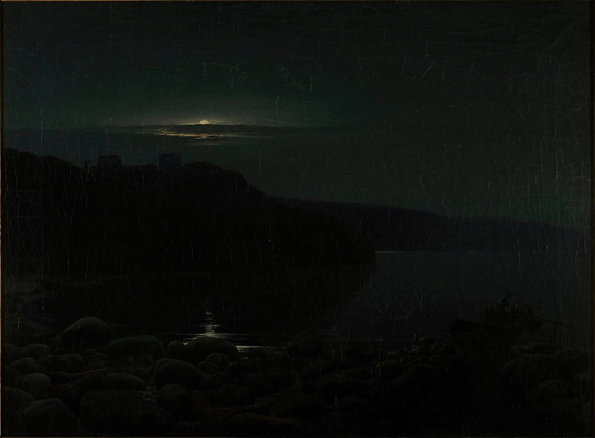 Hammershus in the moonlight 1870