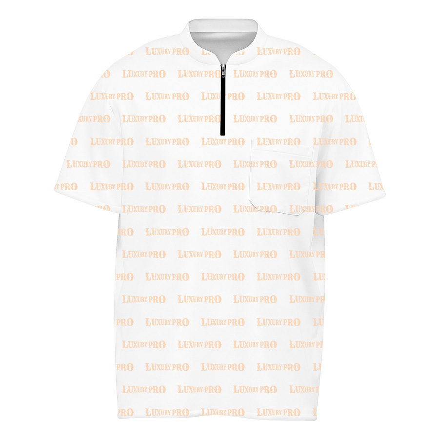 Stand Collar Zip Polo with Inset Pockets