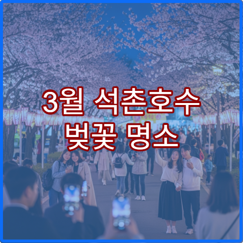 3월 석촌호수 벚꽃 명소 순위 1위 축제장 교통 정보