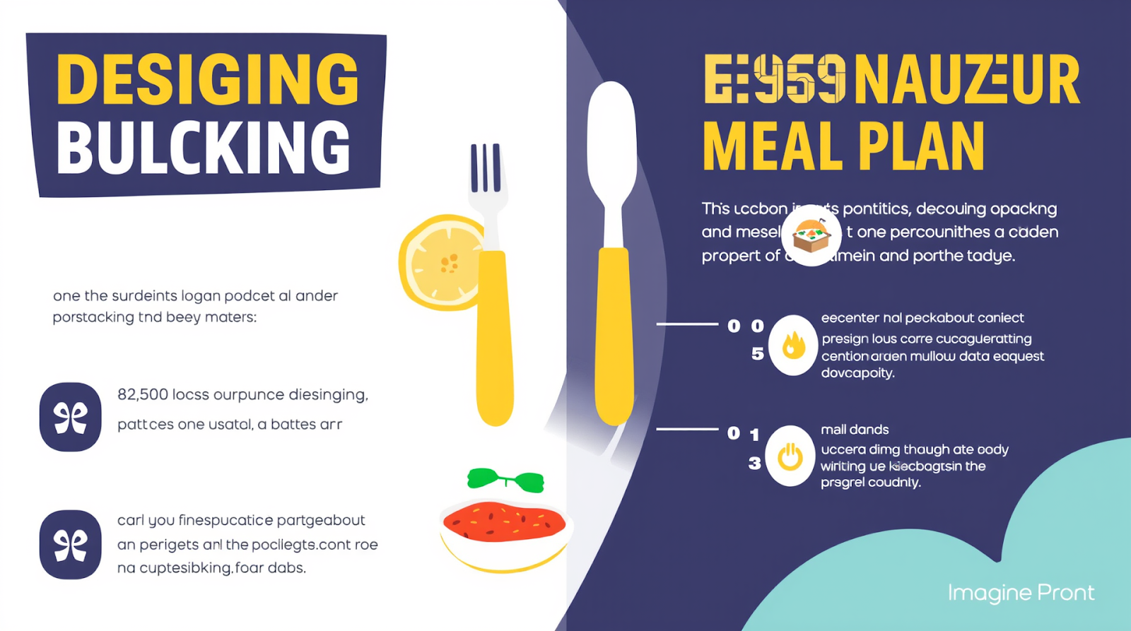 Infographic summarizing key points of designing your personalized bulking meal plan