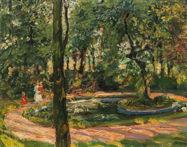 Kinder am Weiher Garten in Godramstein 1909