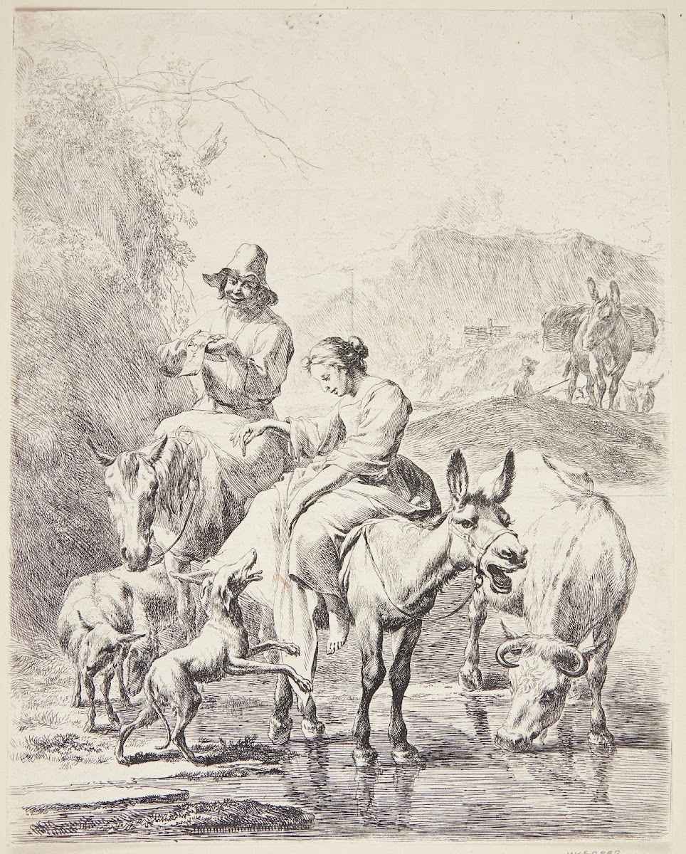 Hyrdinde på et æsel 1655