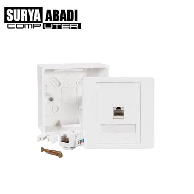 FACE PLATE RJ45 1 PORT + MODULAR BOX