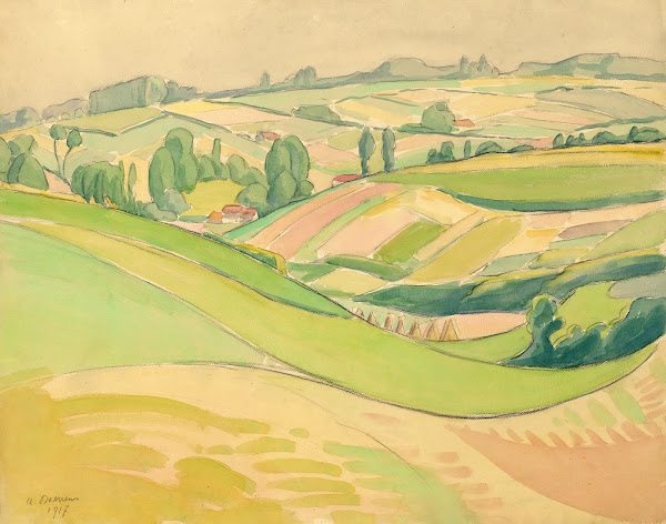 Landschap in aquarel 1917