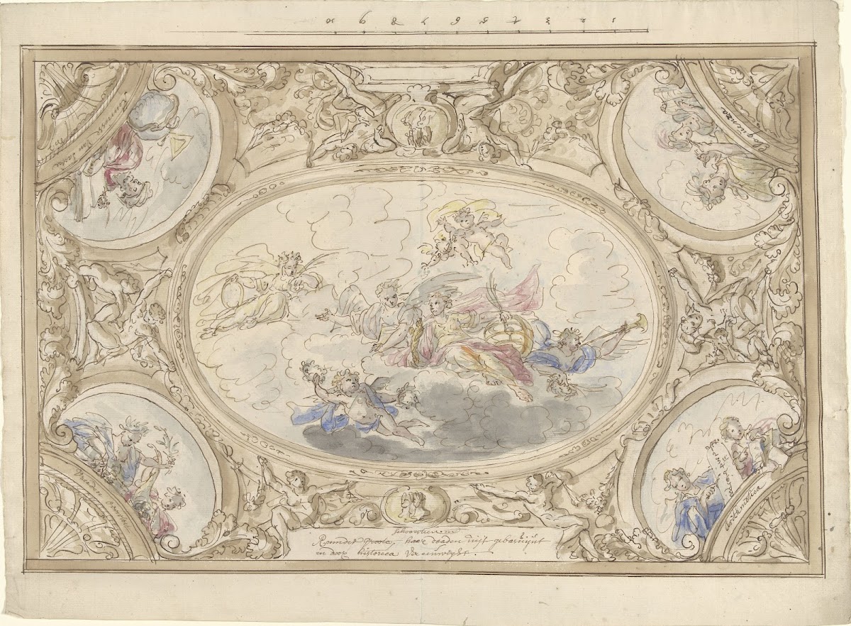 Ontwerp voor een plafondschildering met allegorie op de Roem 1677   1755