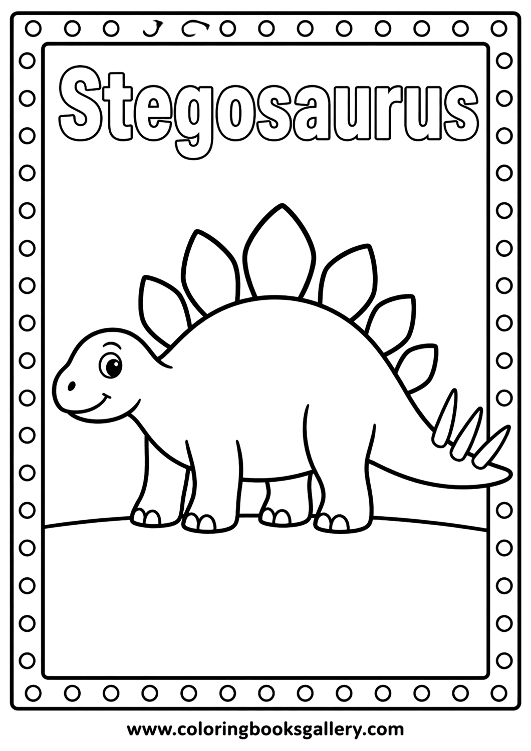 Explore Creativity with Our Simple Stegosaurus Printable Coloring Page – free coloring page for kids