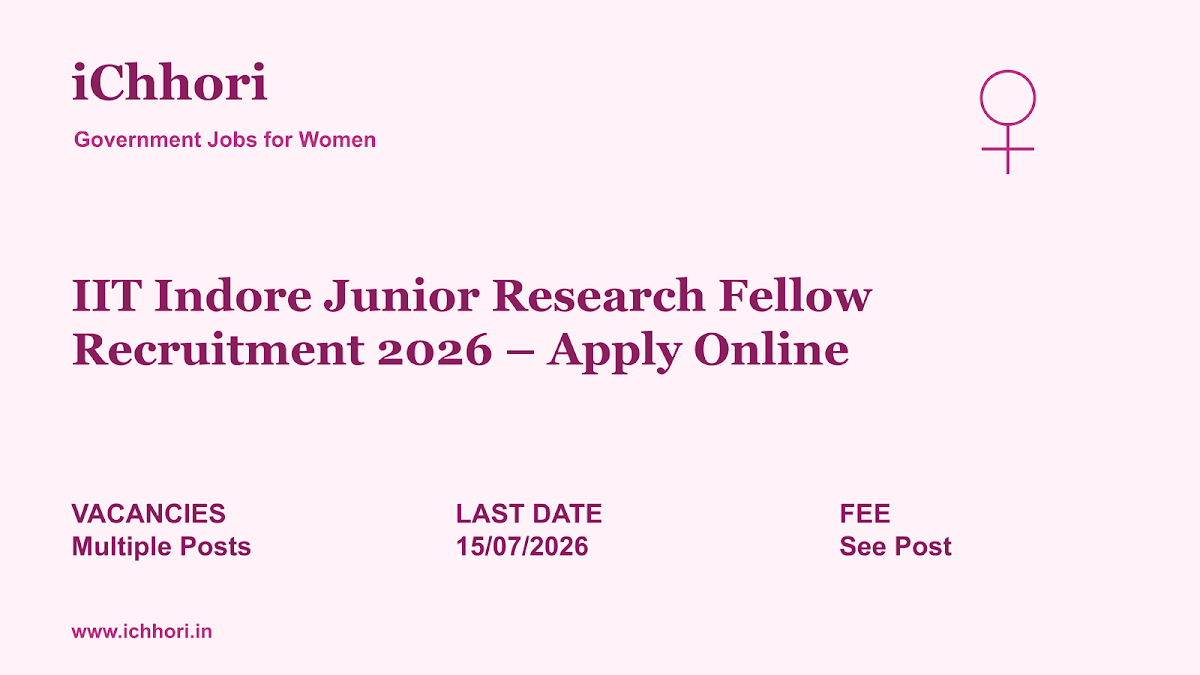 IIT Indore Junior Research Fellow Recruitment 2026 – Apply Online - iChhori