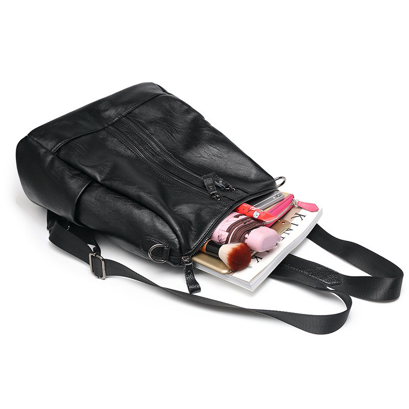 Synthetic leather backpack, leisure and travel