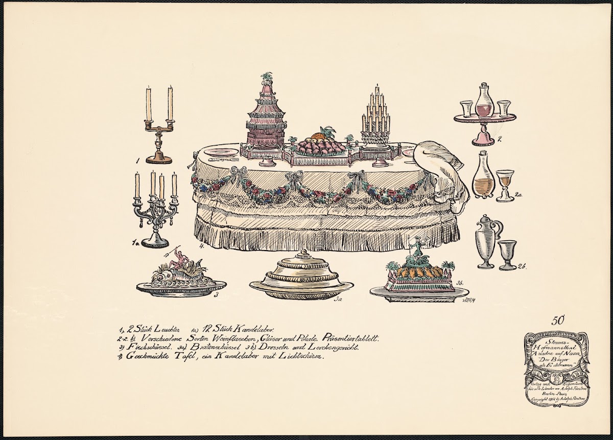 Speisetisch und Leuchter 1912
