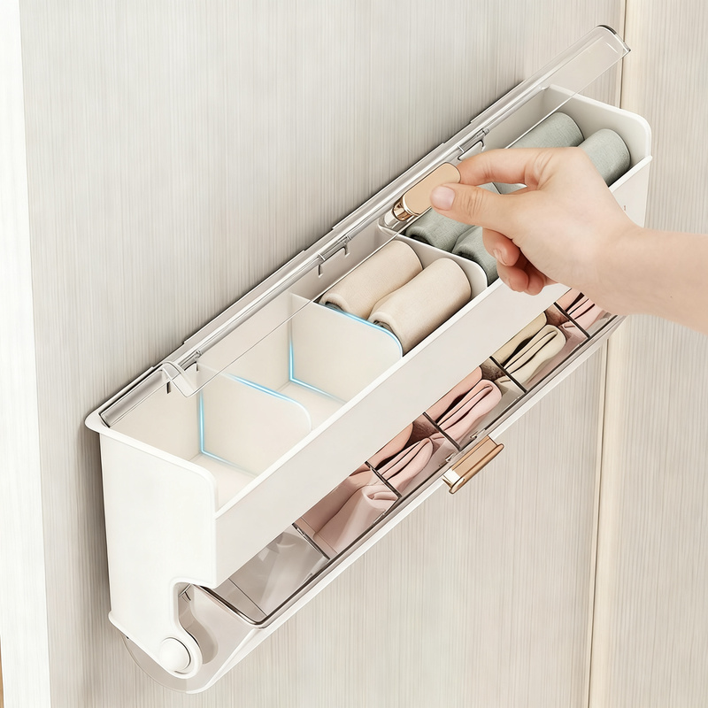 Hanging laundry organizer, 3 compartments