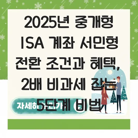 중개형 ISA 계좌 서민형 전환 조건 및 비과세 한도 확대 혜택 총정리 대표 이미지