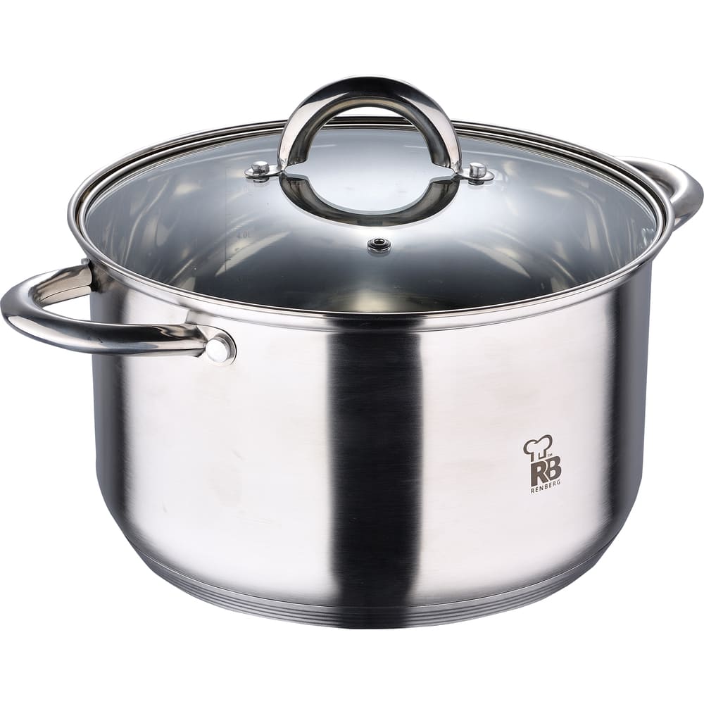 Batería de cocina de acero inoxidable Renberg®, 7 piezas