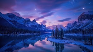 Winter Mountain Lake Wallpaper