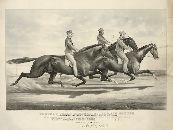 Toronto Chief General Butler and Dexter in their great race under Saddles over t