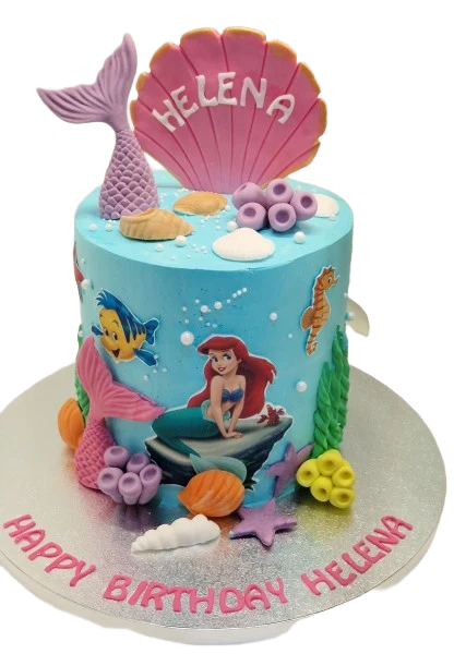 Little Mermaid Themed Fresh Cream Cake CB-RC209