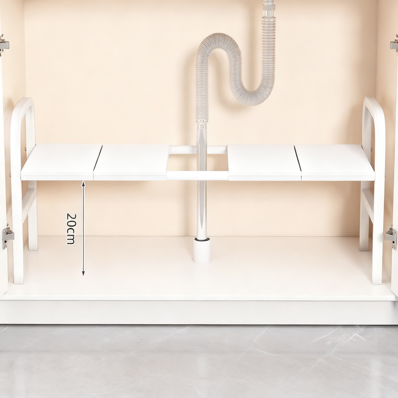 Pull-out under-sink shelf for the kitchen