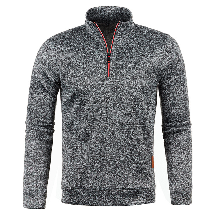 Herren-Strickpullover mit Stehkragen und Reißverschluss