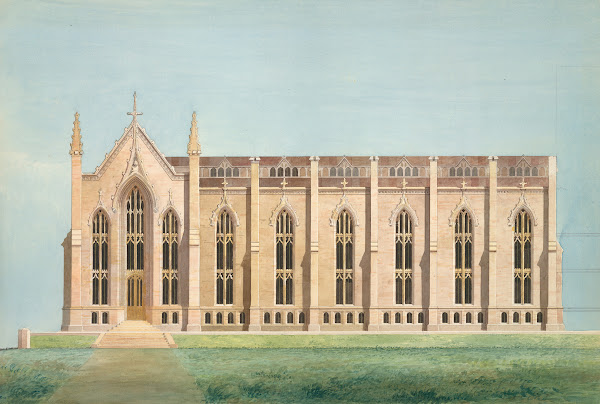 Design for the North Wing of the Library and Chapel Building at the University o