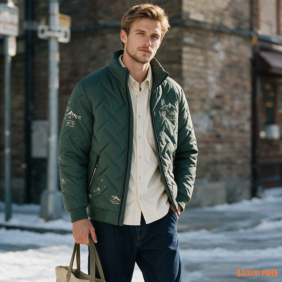 2D baseball collar quilted jacket