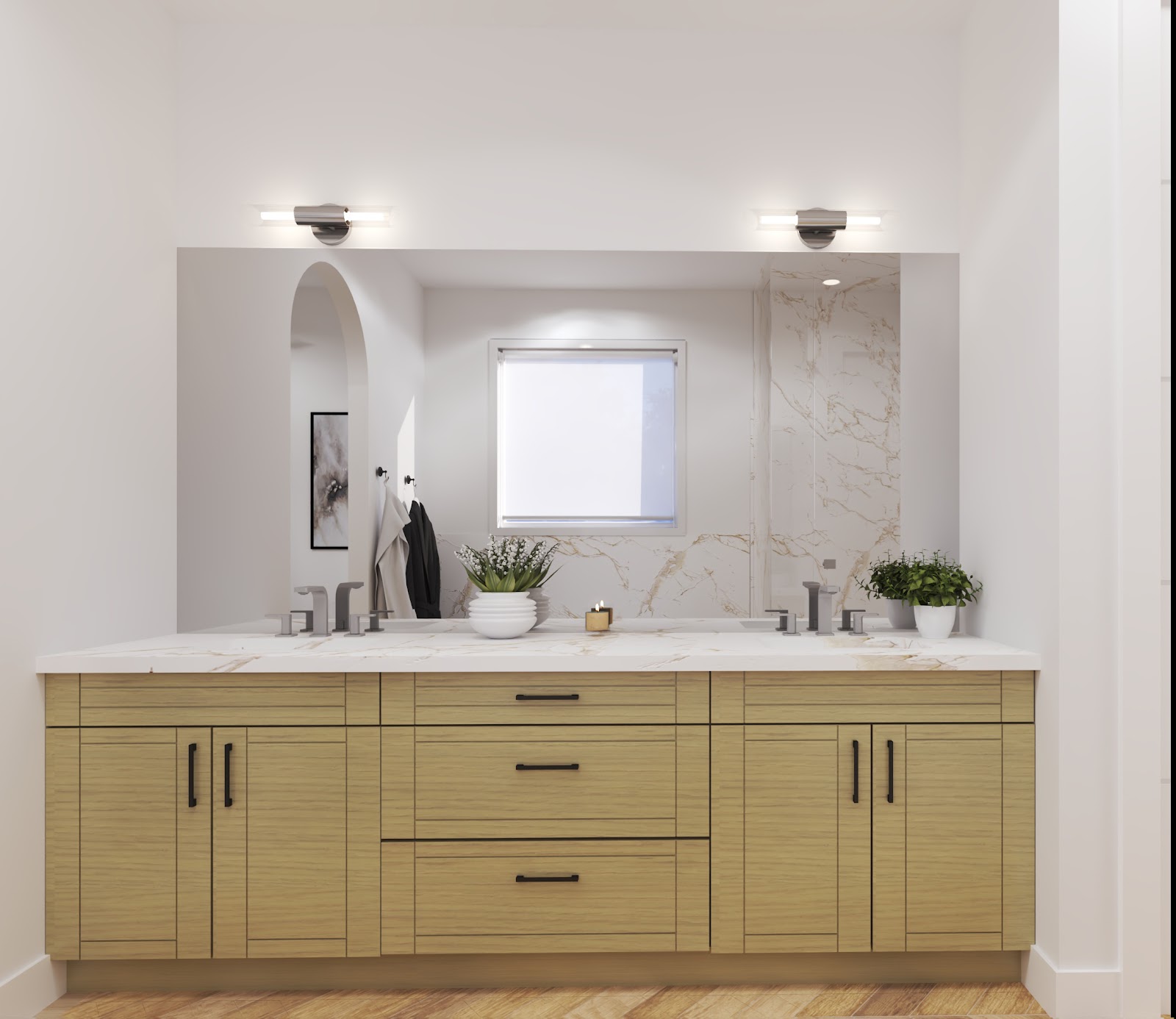 Ensuite Wall Mirror Rendering