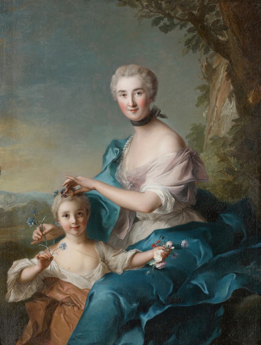 Portrait of Madame Crozat de Thiers and Her Daughter 1733