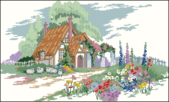 DIM03683 Hollyhock Cottage