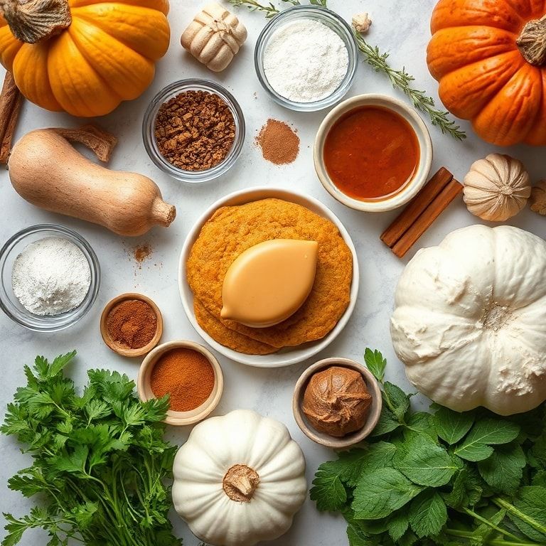 Ingredients for Soft Pumpkin Spice Cookies with Maple Glaze Recipe – Easy Homemade Fall Treats