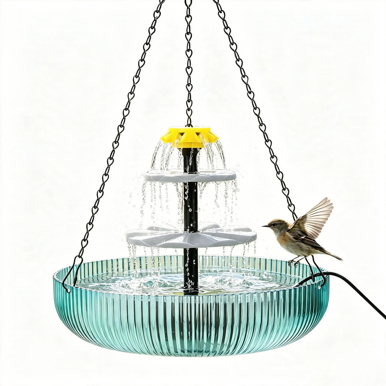 Solar Birdbath with Cascade Design