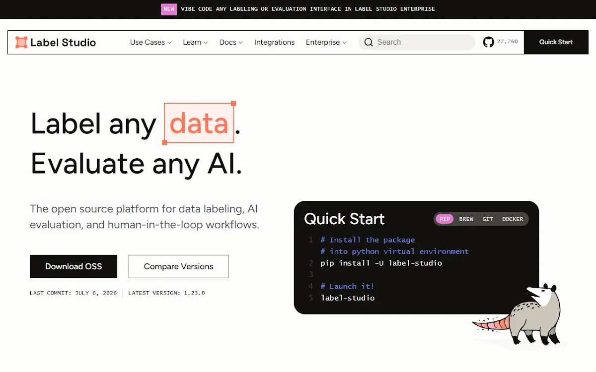 Captura de Label Studio 1.8.0 Release