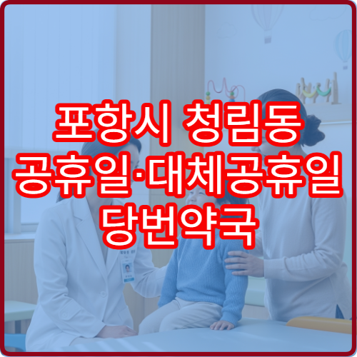 포항시 청림동 공휴일·대체공휴일 당번약국 지금 운영 중 약국 확인