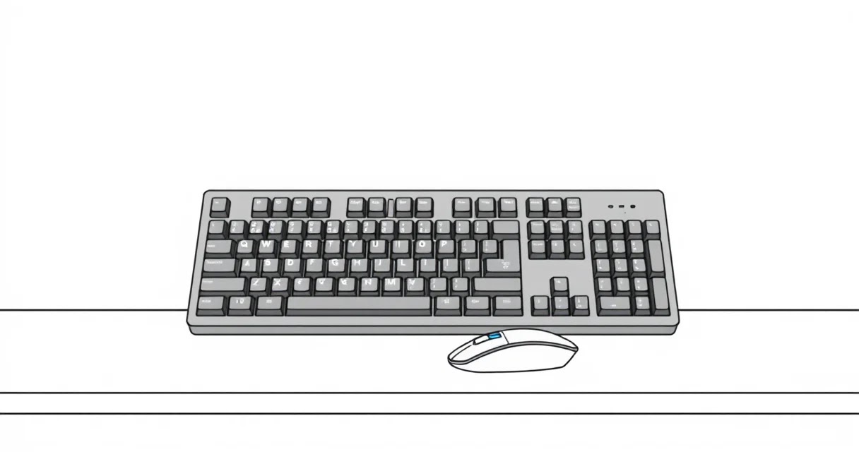 로지텍MXKEYSMINI 좁은 책상을 넓게 만드는 데스크테리어 변화 일러스트