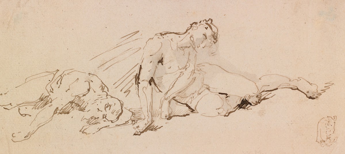 Two Male Figures Study for the Resurrection 18th 19th century