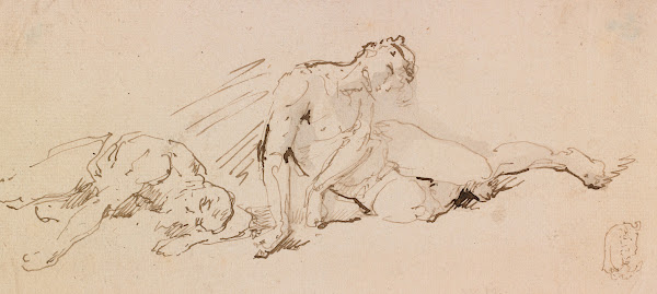 Two Male Figures Study for the Resurrection 18th 19th century