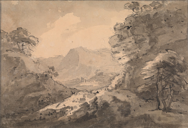 Mountainous Landscape with Rocky Crag at Right between 1745 and 1748