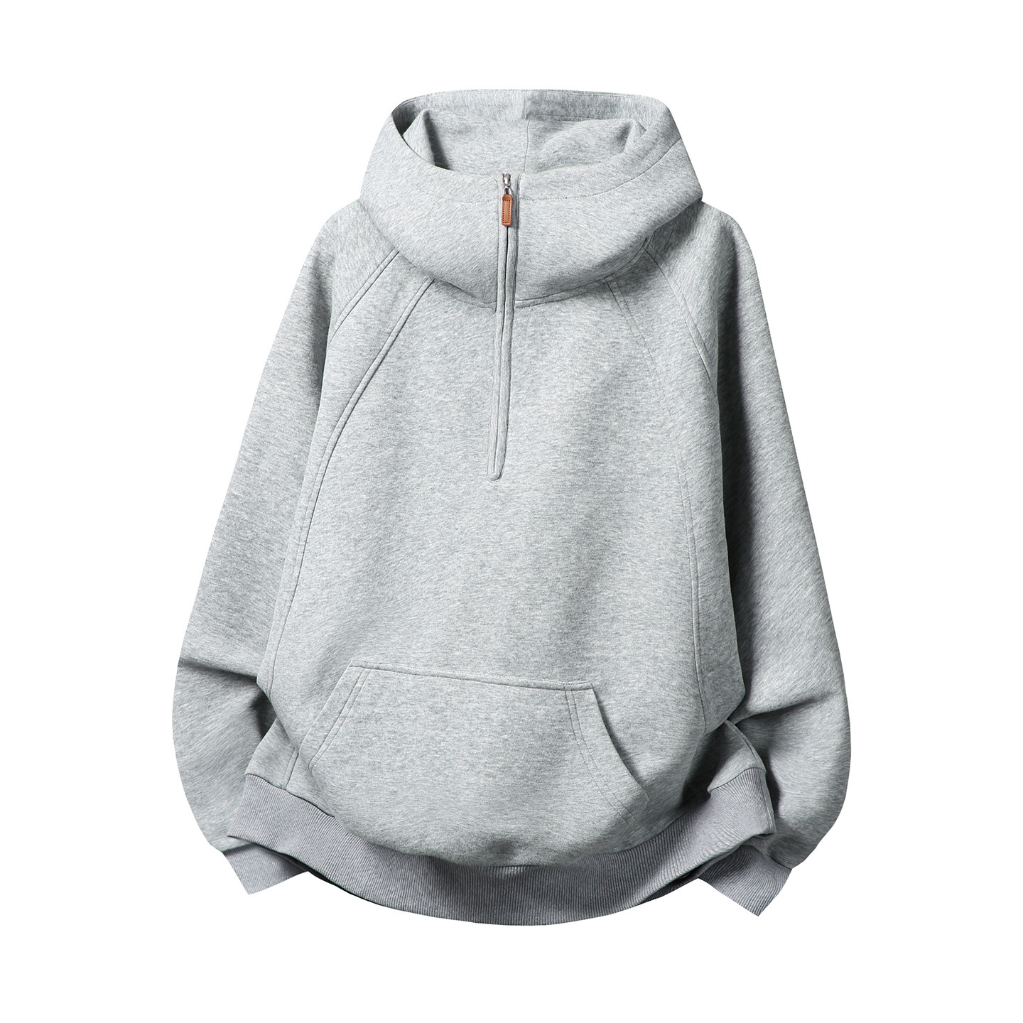 Unisex-Kapuzenpullover mit Reißverschluss und Stehkragen