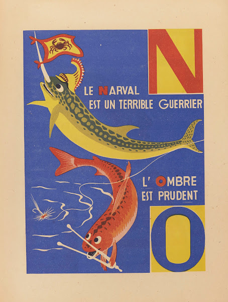 A B C Alphabet des petits poissons et des gros Pl09 1944
