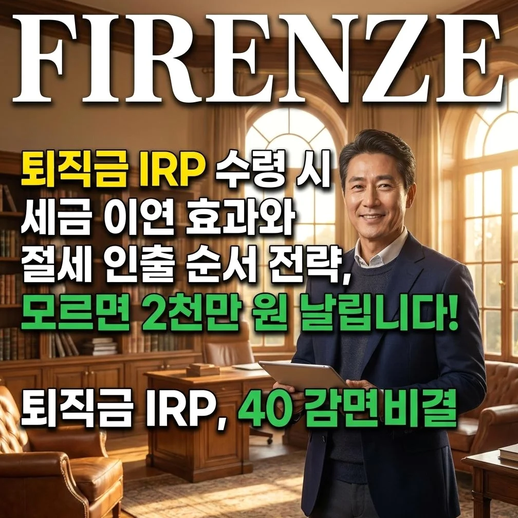 IRP 퇴직금 절세 전략과 인출 순서