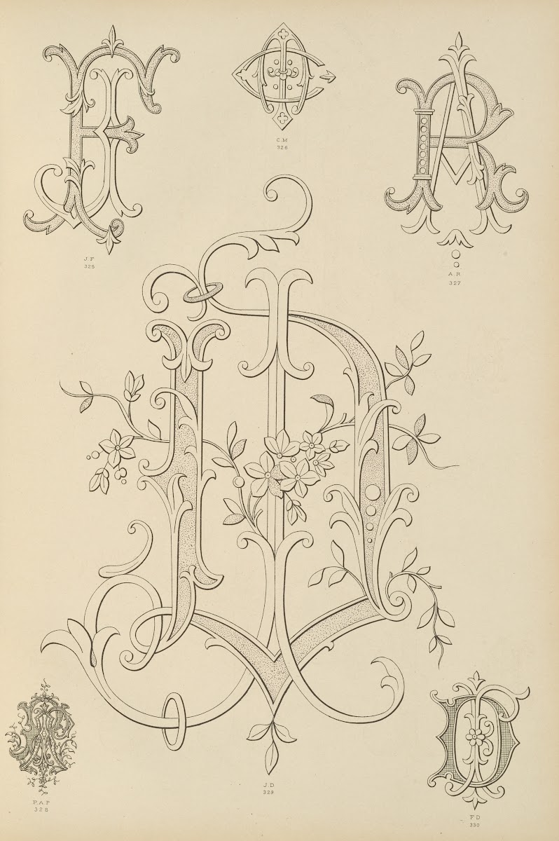 Album de chiffres  monogrammes couronnes de noblesse francaises et etrangeres Pl
