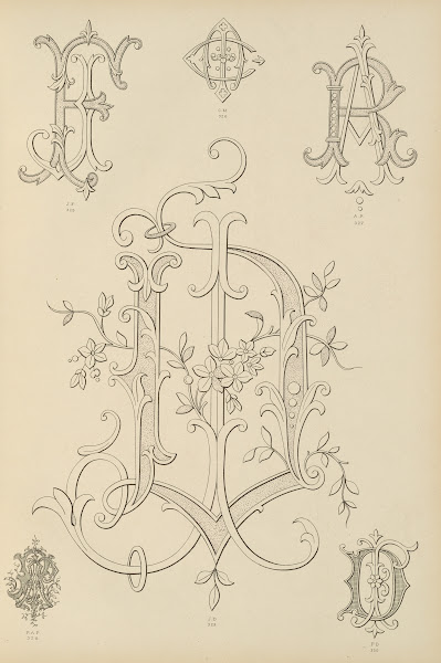 Album de chiffres  monogrammes couronnes de noblesse francaises et etrangeres Pl