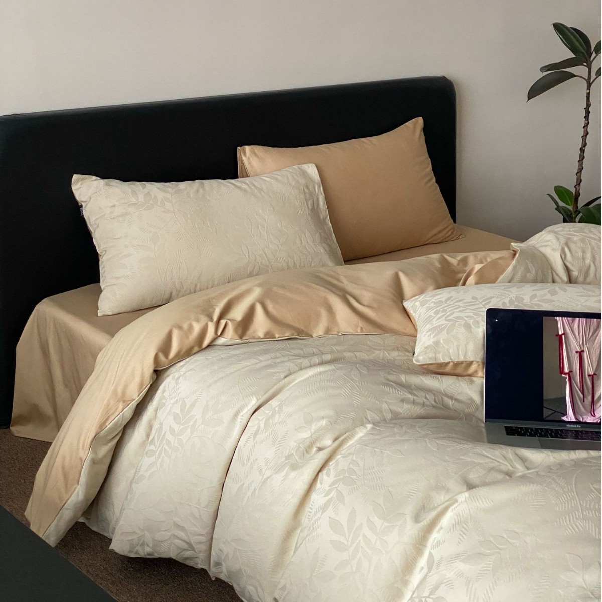 Baumwoll-Bettwäsche mit geometrischem Muster