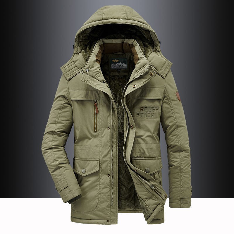 Padded men's jacket in vintage style, water-repellent