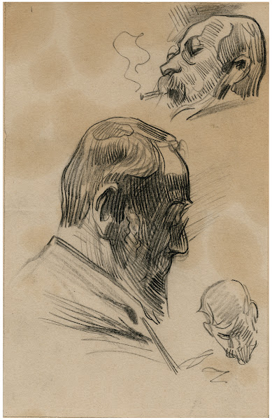 Drie studies van dezelfde kop