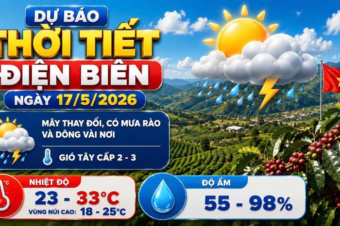 Bản tin Dự báo thời tiết ngày 17/5/2026 - Báo Điện Biên Phủ