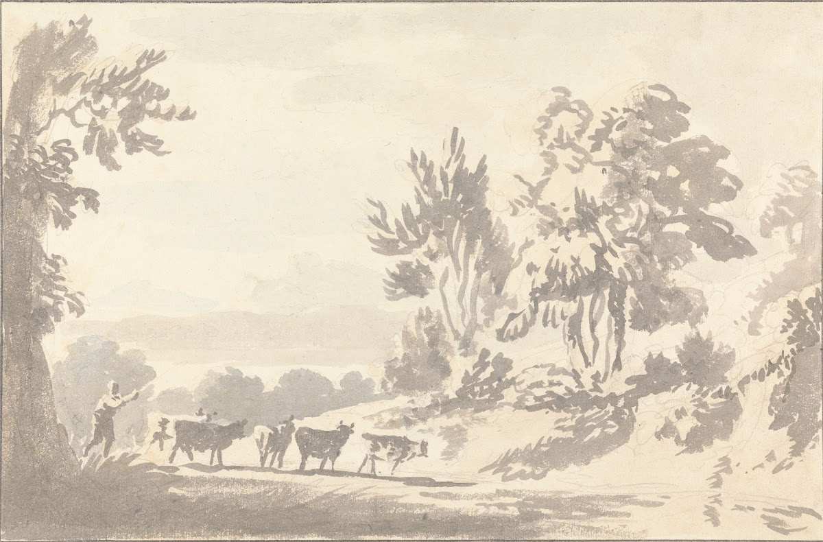 Herdsman driving Cattle